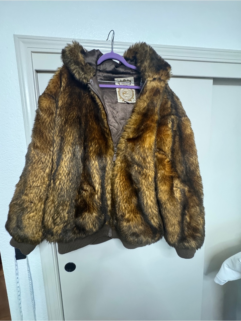 Ablanćhe Faux Fur Hooded Jacket in Brown